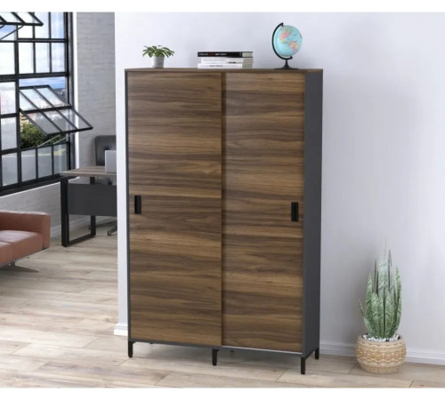 Шкаф офисный раздвижной LS-1200-1900 — антрацит, MSMLOFT.