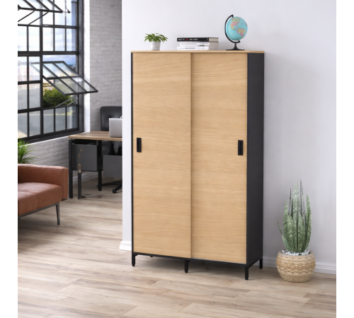 Шкаф офисный раздвижной LS-1200-1900 — антрацит, MSMLOFT.