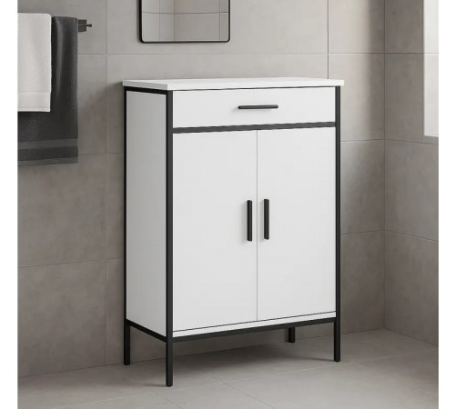 Шкафчик для ванной HOMCOM 60×30×80 см с ящиком и полками