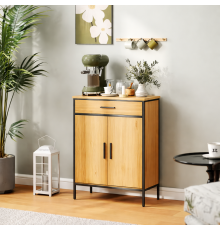 Шкафчик для ванной комнаты HOMCOM с двумя полками и большим выдвижным ящиком в индустриальном стиле