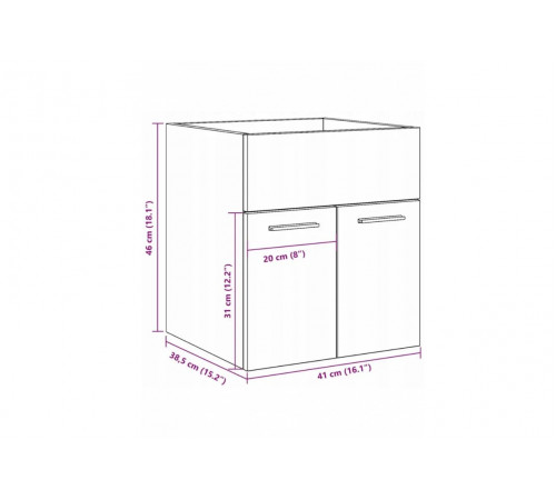 Шкаф под раковину дуб Сонома