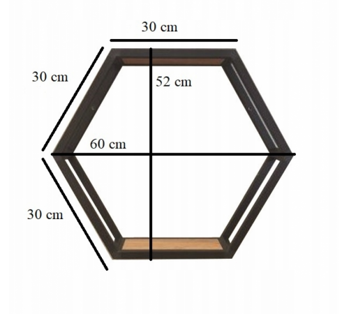 Шестигранная полка лофт 30×30 от MSM