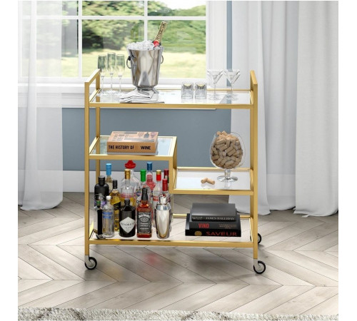 Барная тележка Lovett со стеклянными полками