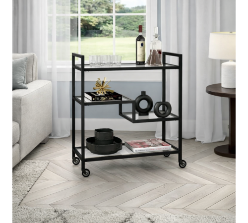 Барная тележка Lovett со стеклянными полками