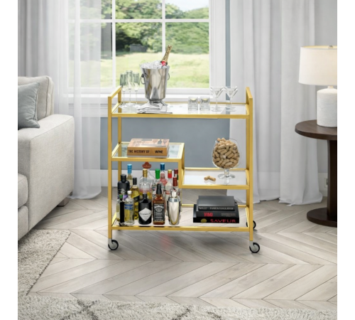 Барная тележка Lovett со стеклянными полками