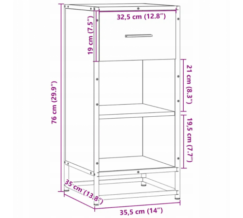 Шкаф, черный, 35,5×35×76 см