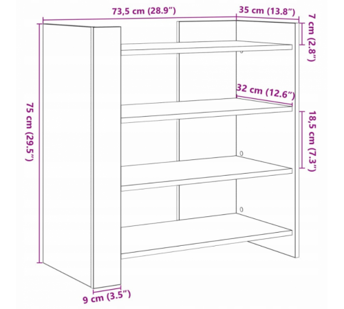 Шкаф VidaXL 73,5×35×75 см